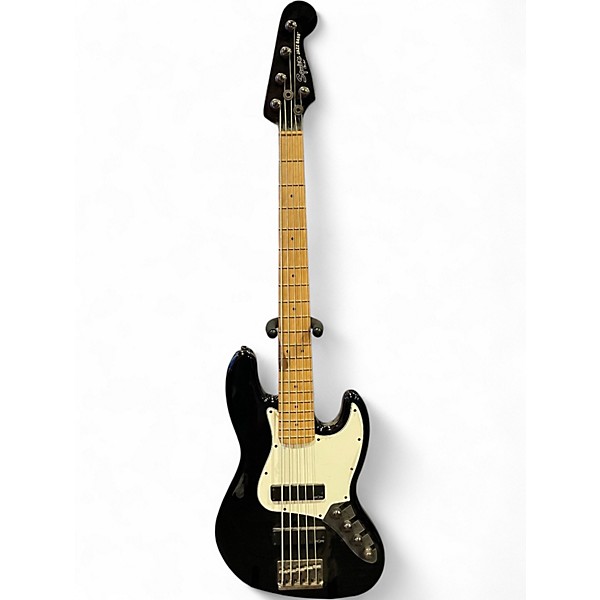 Used Squier Contemporary Active Jazz Bass HH V Black Electric Bass Guitar