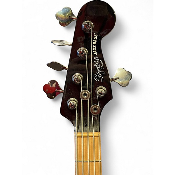 Used Squier Contemporary Active Jazz Bass HH V Black Electric Bass Guitar