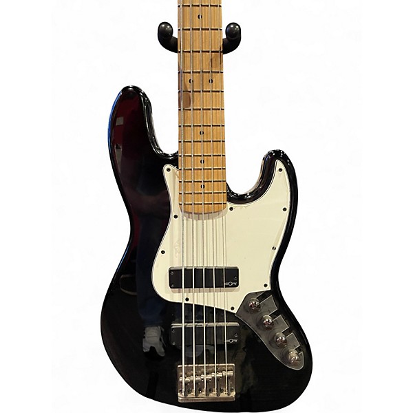 Used Squier Contemporary Active Jazz Bass HH V Black Electric Bass Guitar