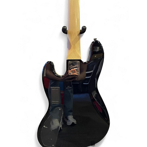 Used Squier Contemporary Active Jazz Bass HH V Black Electric Bass Guitar