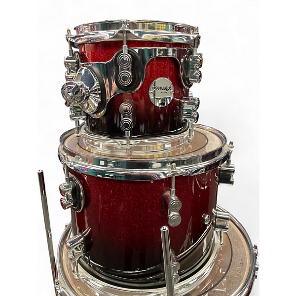 Used PDP by DW 6 Piece Concept MAPLE Red with Black Bevels Drum Kit
