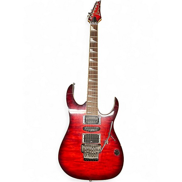 Used Ibanez RG4EXQM1 Trans Red Solid Body Electric Guitar
