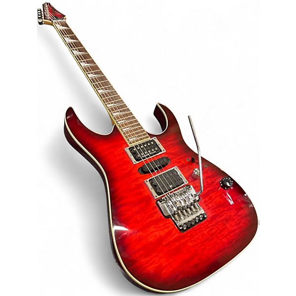 Used Ibanez RG4EXQM1 Trans Red Solid Body Electric Guitar