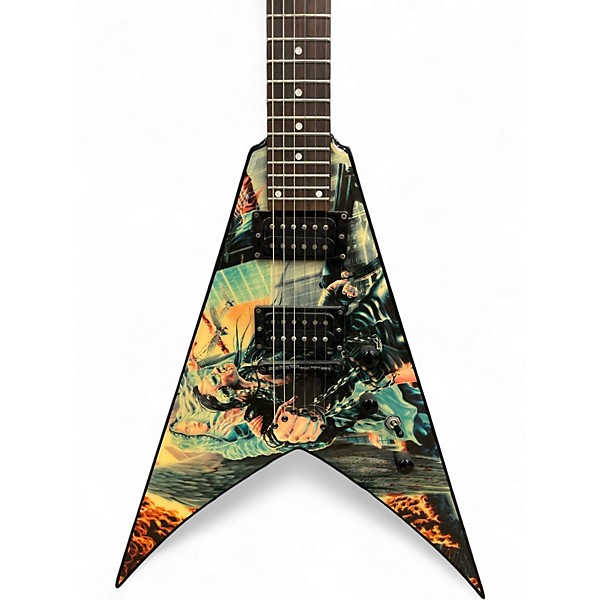Used Dean Dave Mustaine Signature V United Abomination Custom Graphic Solid Body Electric Guitar