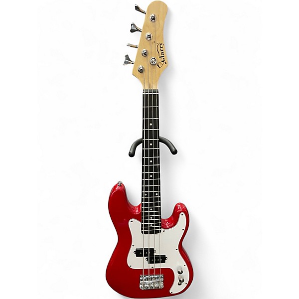 Used Glarry gp Cherry Electric Bass Guitar