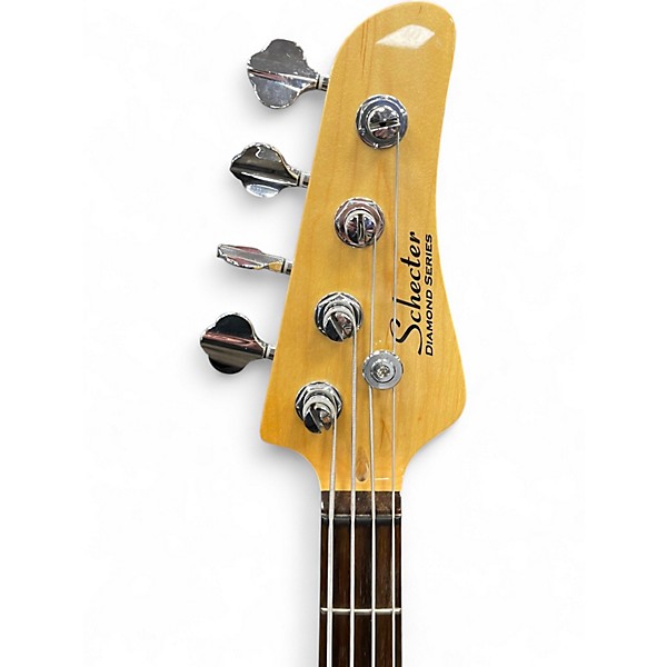 Used Schecter Guitar Research Diamond P Custom Classic White Electric Bass Guitar