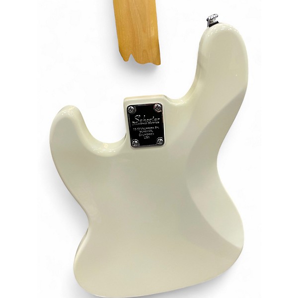 Used Schecter Guitar Research Diamond P Custom Classic White Electric Bass Guitar