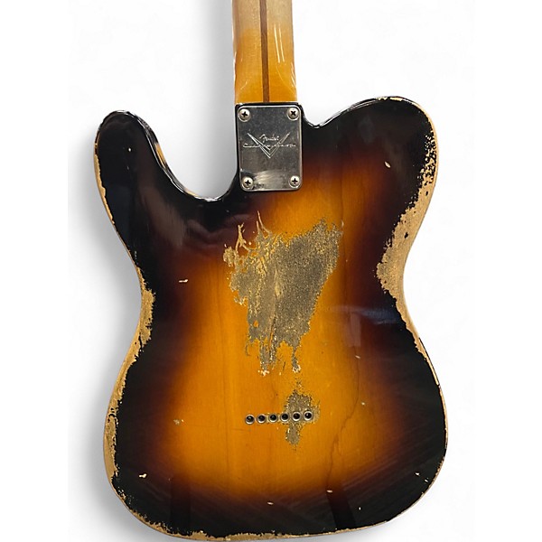 Used Fender Custom Shop 53' Heavy Relic Telecaster 2 Tone Sunburst Solid Body Electric Guitar