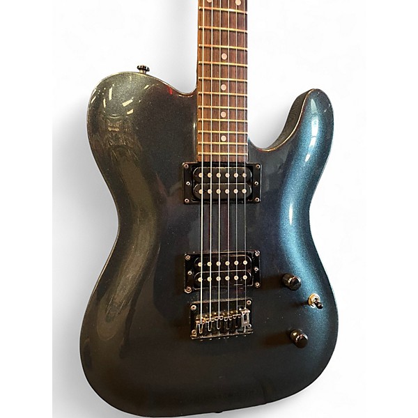 Used 2002 Squier Double Fat Telecaster Deluxe Altantic Metallic Blue Solid Body Electric Guitar