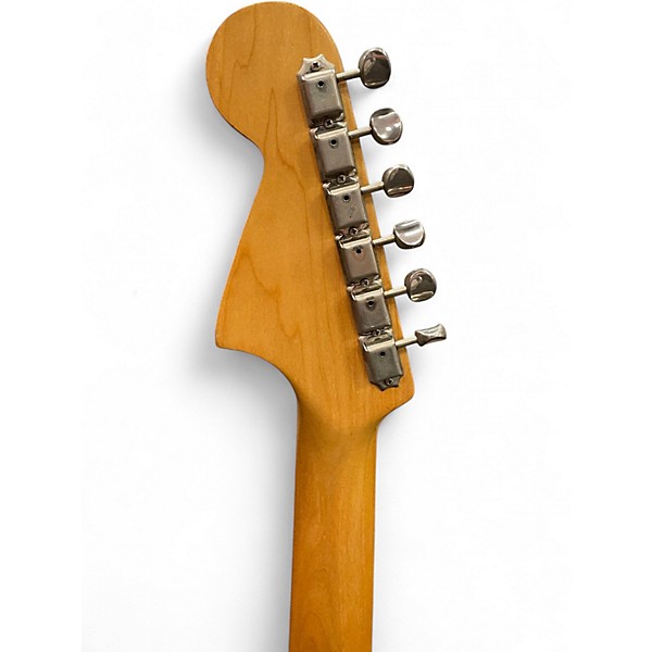 Vintage 1980s Fender 1962 Reissue Jaguar 3 Tone Sunburst Solid Body Electric Guitar