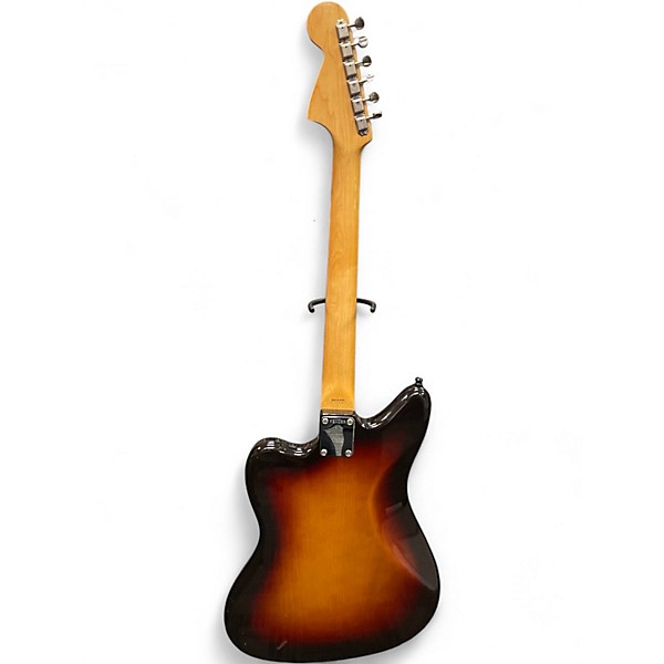 Vintage 1980s Fender 1962 Reissue Jaguar 3 Tone Sunburst Solid Body Electric Guitar