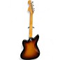 Vintage 1980s Fender 1962 Reissue Jaguar 3 Tone Sunburst Solid Body Electric Guitar