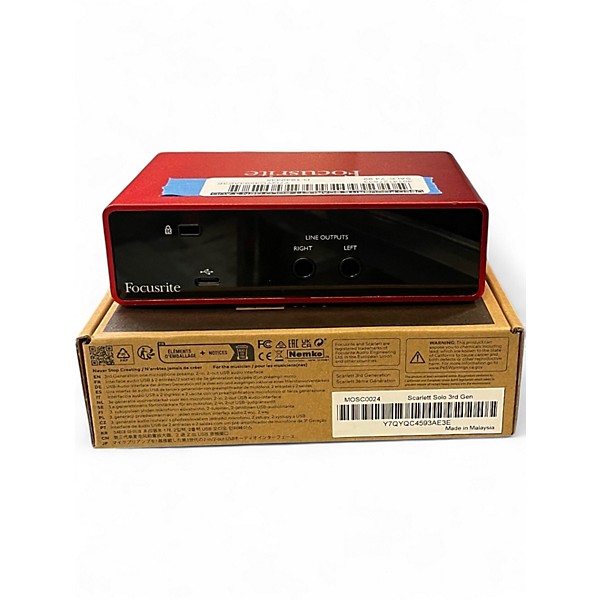 Used Focusrite Scarlett Solo Gen 3 Audio Interface
