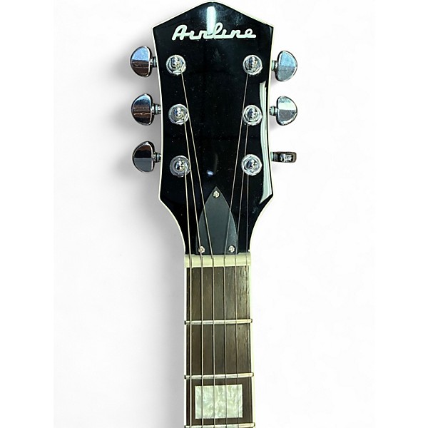 Used Airline JUPITER PRO Black Solid Body Electric Guitar
