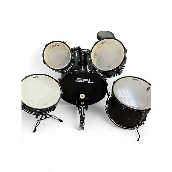 Used SPL 5 Piece Kicker Drum Shell Pack Black Drum Kit