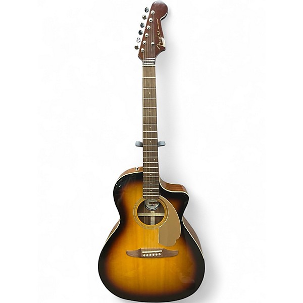 Used Fender Newporter Player 2 Tone Sunburst Acoustic Electric Guitar