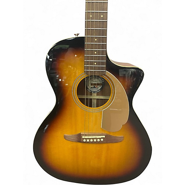 Used Fender Newporter Player 2 Tone Sunburst Acoustic Electric Guitar