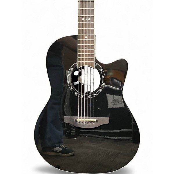 Used Ovation 2771AX-5 Balladeer Black Acoustic Electric Guitar