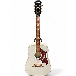 Used Epiphone Dove Pro Alpine White Acoustic Electric Guitar