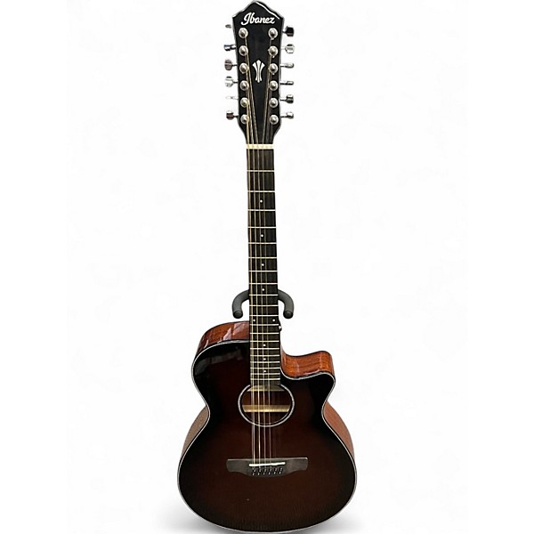 Used Ibanez AEG5012-DVH Tobacco Burst 12 String Acoustic Electric Guitar