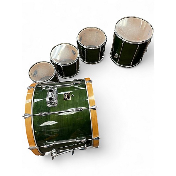 Used 1990s Pearl 5 Piece Export Trans Green Drum Kit