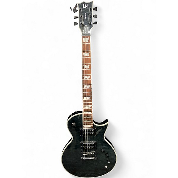 Used ESP EC1000 Deluxe Trans Black Solid Body Electric Guitar