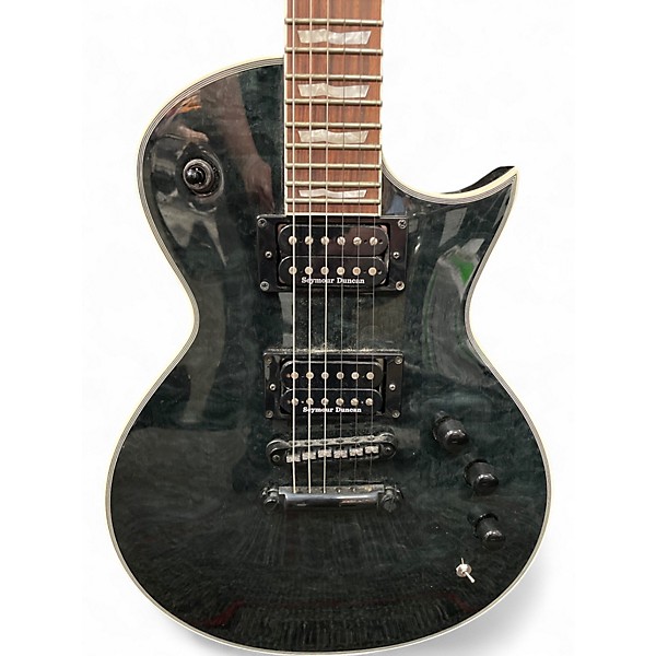Used ESP EC1000 Deluxe Trans Black Solid Body Electric Guitar