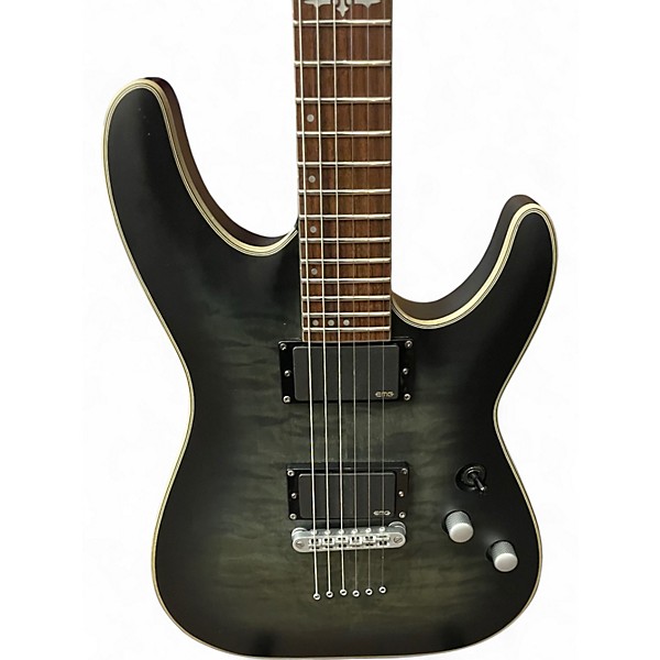 Used Schecter Guitar Research C-1 PLATINUM Trans Black Solid Body Electric Guitar