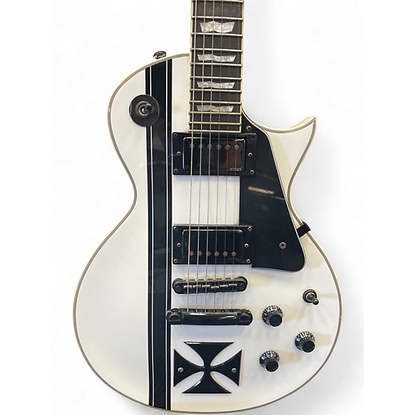 Used ESP LTD James Hetfield Signature Iron Cross Alpine White Solid Body Electric Guitar