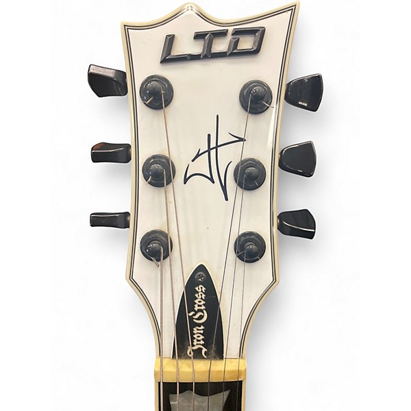 Used ESP LTD James Hetfield Signature Iron Cross Alpine White Solid Body Electric Guitar