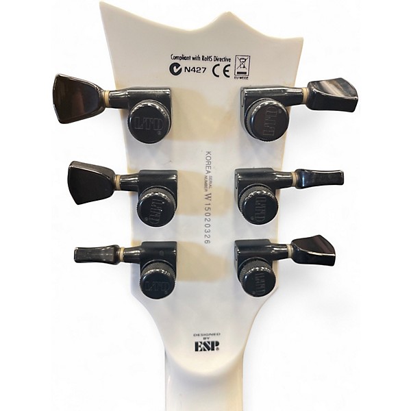 Used ESP LTD James Hetfield Signature Iron Cross Alpine White Solid Body Electric Guitar