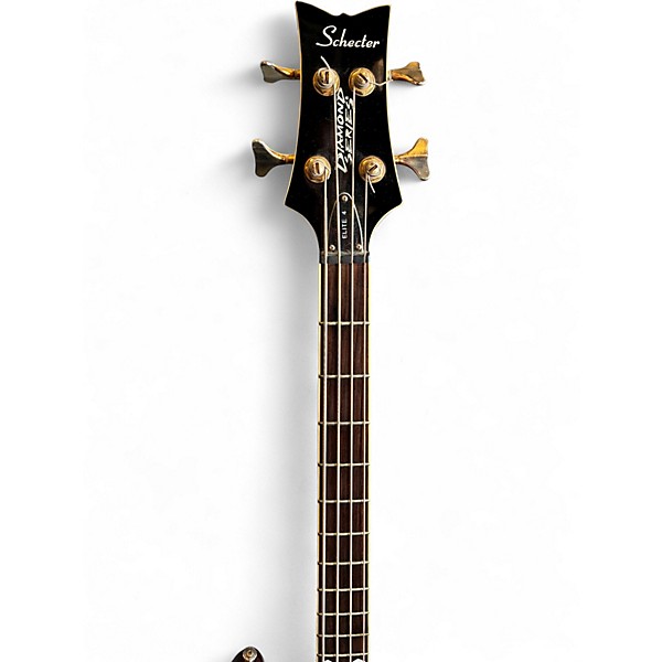 Used Schecter Guitar Research DIAMOND SERIES ELITE Crimson Red Trans Electric Bass Guitar