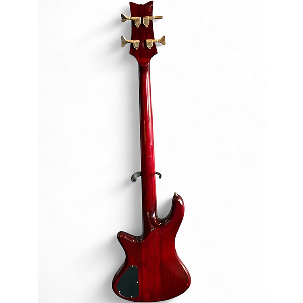 Used Schecter Guitar Research DIAMOND SERIES ELITE Crimson Red Trans Electric Bass Guitar