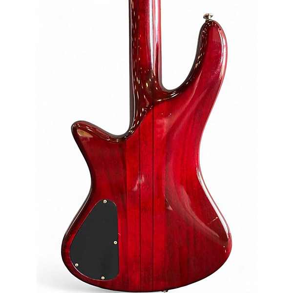 Used Schecter Guitar Research DIAMOND SERIES ELITE Crimson Red Trans Electric Bass Guitar