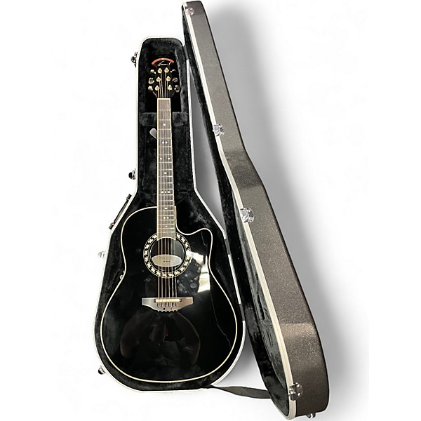 Used Ovation legend 2077ax Black Acoustic Electric Guitar