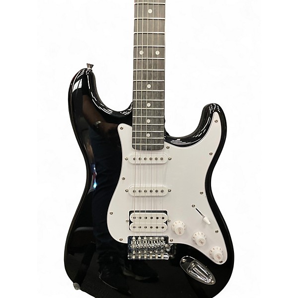 Used Donner Standard Series Black Solid Body Electric Guitar