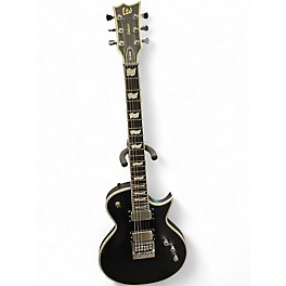 Used ESP EC1000 Deluxe Black and Silver Solid Body Electric Guitar