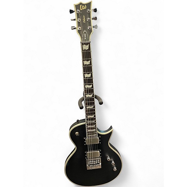 Used ESP EC1000 Deluxe Black and Silver Solid Body Electric Guitar