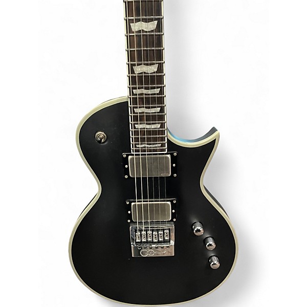 Used ESP EC1000 Deluxe Black and Silver Solid Body Electric Guitar