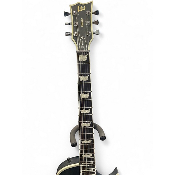 Used ESP EC1000 Deluxe Black and Silver Solid Body Electric Guitar