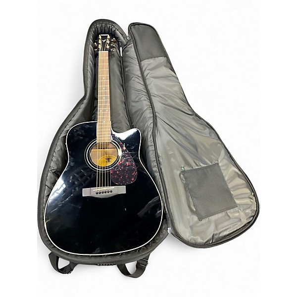 Used Yamaha FX335C Black Acoustic Electric Guitar
