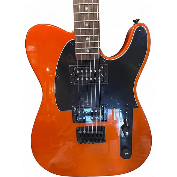 Used Fender squier telecaster ( converted too left) Metallic Orange Solid Body Electric Guitar