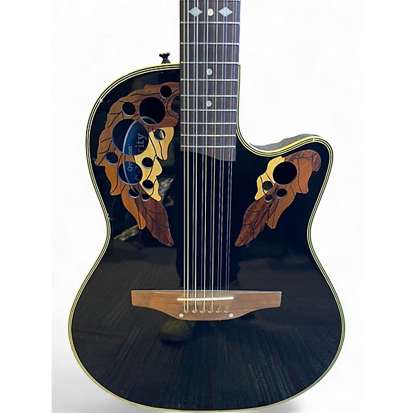 Used Ovation Celebrity Elite CE4412-5 Black 12 String Acoustic Electric Guitar