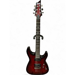 Used Schecter Guitar Research Demon 6 Crimson Red Burst Solid Body Electric Guitar