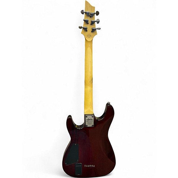 Used Schecter Guitar Research Demon 6 Crimson Red Burst Solid Body Electric Guitar