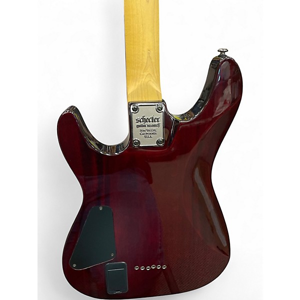 Used Schecter Guitar Research Demon 6 Crimson Red Burst Solid Body Electric Guitar