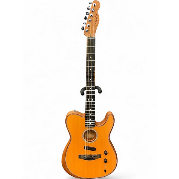 Used Fender American Acoustasonic Telecaster Natural Acoustic Electric Guitar