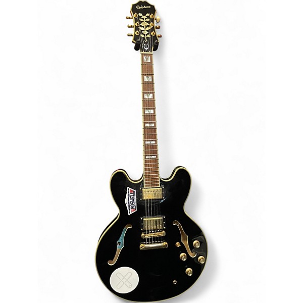 Used Epiphone SHERATON II PRO Black Hollow Body Electric Guitar