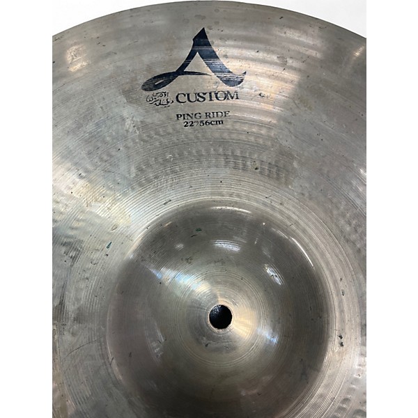 Used Zildjian 22in A CUSTOM 22IN PING RIDE Cymbal