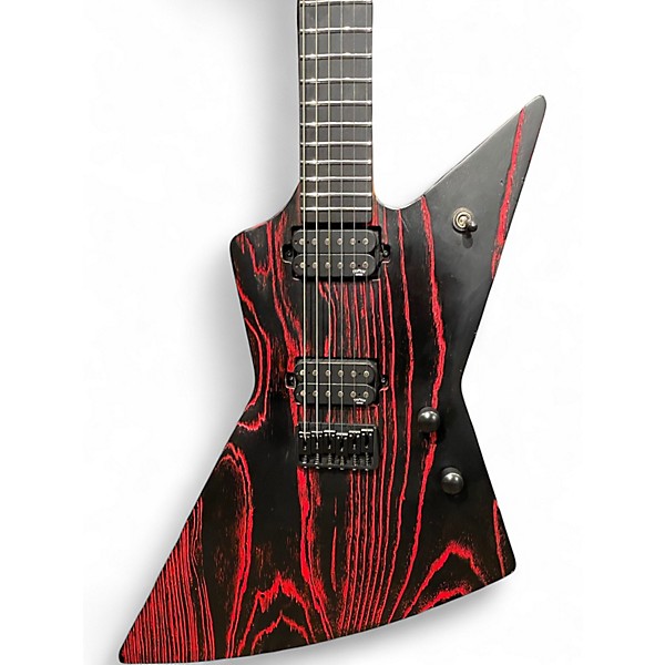 Used Chapman Ghost Fret Pro Red with Black and White Stripes Solid Body Electric Guitar